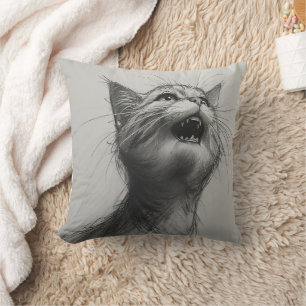 Lustigt Yelling Cat Meme accent Pillow   Sarkastic Kudde