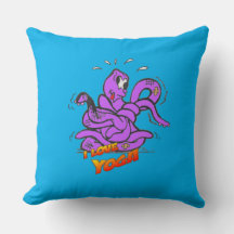 Lustigt Yoga Octopus Cust. Dekorativ kudde
