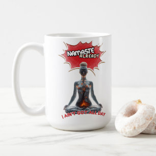 Lustigt Yoga Tecknad-filmklipp - "Namaste redan" Kaffemugg