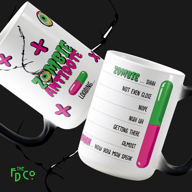 Lustigt Zombie Antidote Loading... Zombie till män Magisk Mugg (Skapare uppladdad)