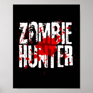 Lustigt Zombie Hunter Design for Boys Girls Hallow Poster