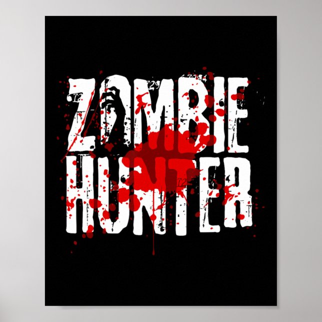 Lustigt Zombie Hunter Design for Boys Girls Hallow Poster (Framsidan)