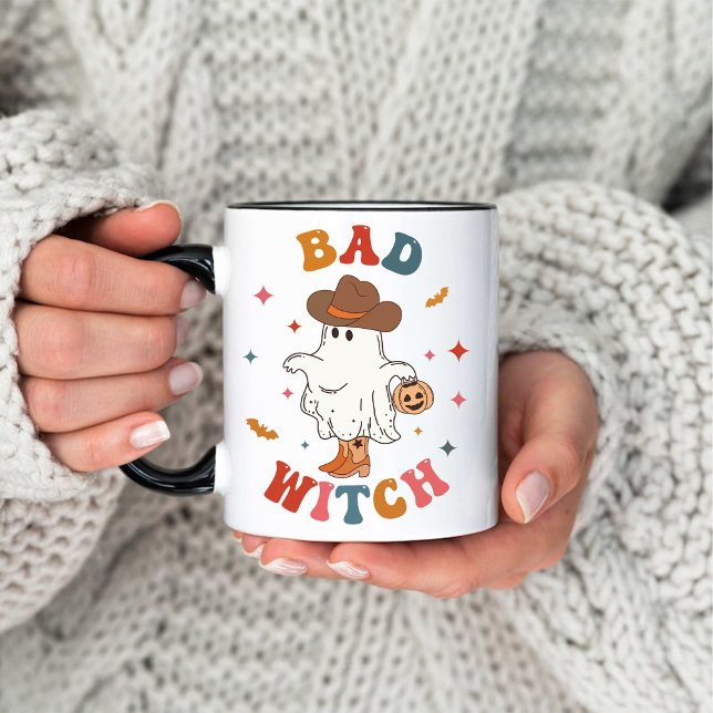 Lustiny Bad Witch Cute Western Ghouls Halloween Mugg (Funny Bad Witch Cute Western Ghouls Halloween Mug)