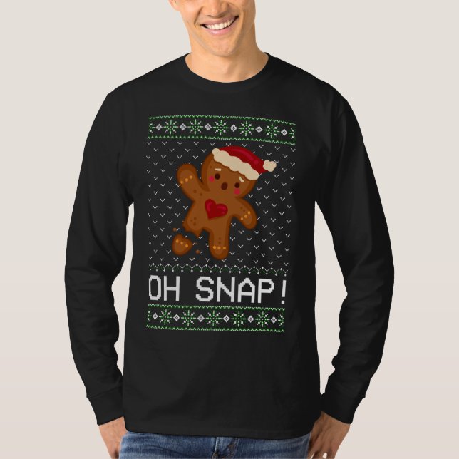 Lustiny Baking Oh Gingerbröd Snap Ugly jul Gi T Shirt (Framsida)
