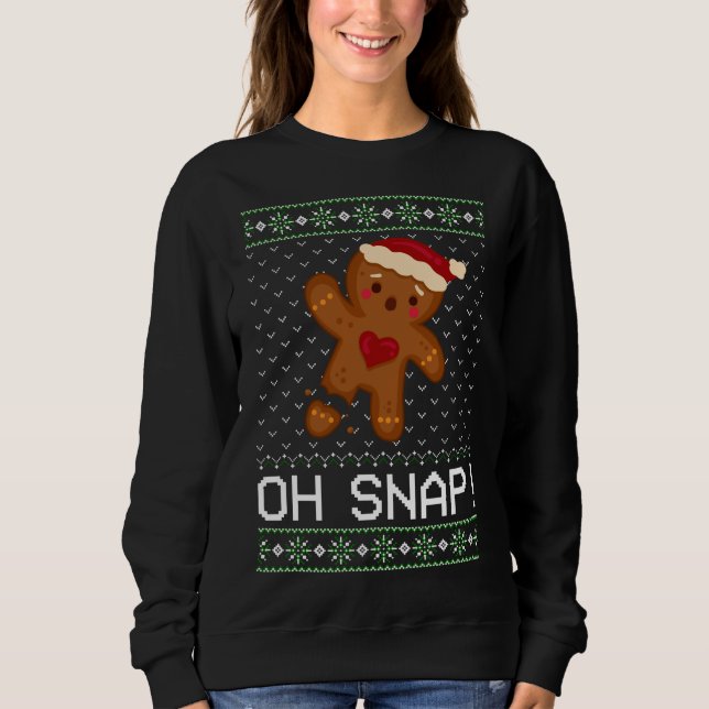 Lustiny Baking Oh Gingerbröd Snap Ugly jul Gi T Shirt (Framsida)