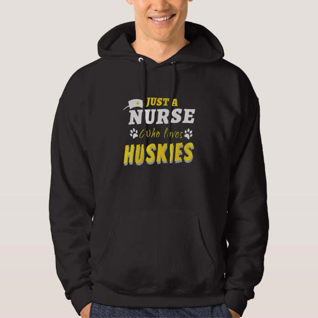 Lustiny Bara en sjuksköterska som Kärlek Huskies H Hoodie (Framsida)