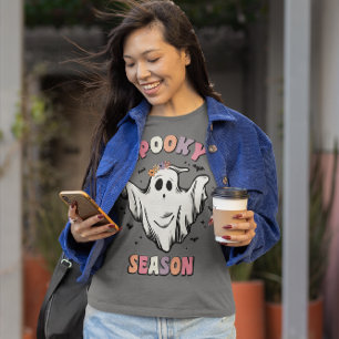 Lustiny Blommigt Ghost Spooky Season T Shirt