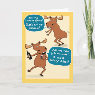 Lustiny Dancing Moose Birthday Card Kort