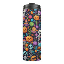 Lustiny Dancing Skeletons Halloween Thermal Tumble