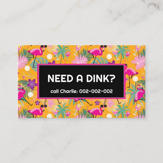 Lustiny Dinking tränare Pickleball Visitkort (Framsida)