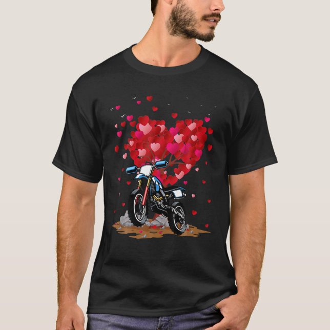 Lustiny Dirt Bike Älskare Heart Shape Dirt Bike Va T Shirt (Framsida)