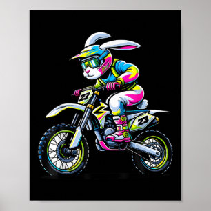 Lustiny Dirt Bike Player Bunny Kids Womens Manar E Poster