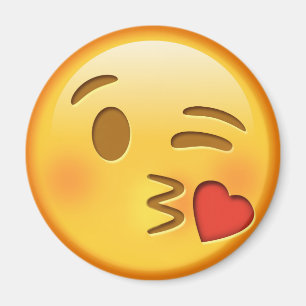 Lustiny emoji round magnet