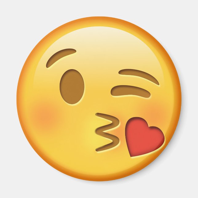Lustiny emoji round magnet (Framsidan)