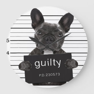 Lustiny Fransk Bulldog Jail Mugshot Bad Hund Crimi Stor Klocka