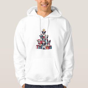 Lustiny Fransk Bulldog Julgran Snöflingor San Hoodie
