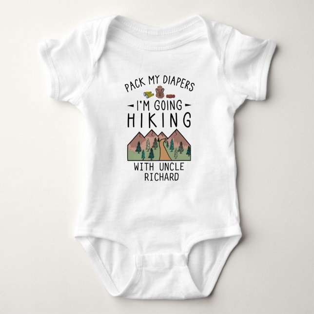 Lustiny Hiking Baby Hiker farbror Cute Hiking T Shirt (Framsida)