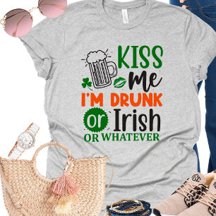 Lustiny Irish Drinking Kiss Me St patricks day T Shirt