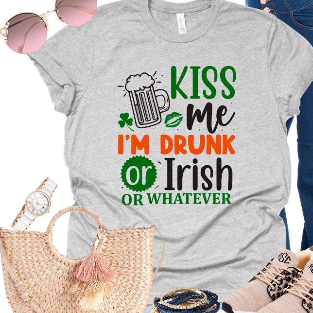 Lustiny Irish Drinking Kiss Me St patricks day T Shirt (Skapare uppladdad)