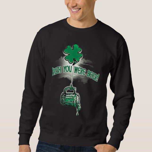 Lustiny Irish Drinking Shamrock Tee St Paddy's Day Lång Ärmad Tröja (Framsida)