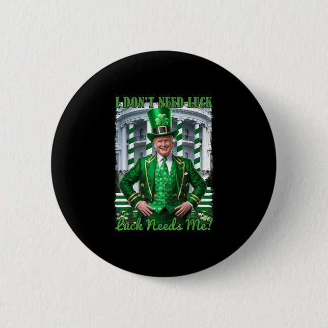 Lustiny Irish Trump St patricks day Tur behöver mi Knapp (Framsida)