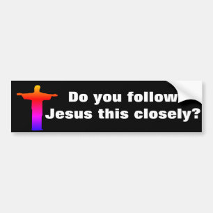 Lustiny Jesus Tailgating Bumper Sticker Bildekal