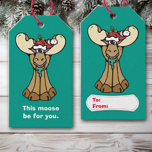 Lustiny Moose Bli för dig jul Presentetikett