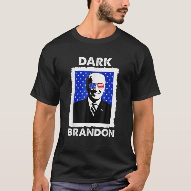 Lustiny Mörk Brandon USA flagga Mörk Brandon Democ T Shirt (Framsida)