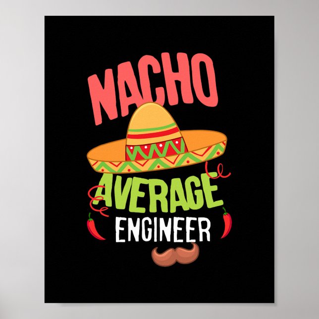 Lustiny Nacho Average som säger Nacho Average Inge Poster (Framsidan)