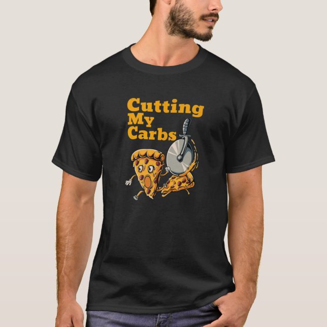 Lustiny Pizza Älskare klipper min Carbs Pizza T Shirt (Framsida)