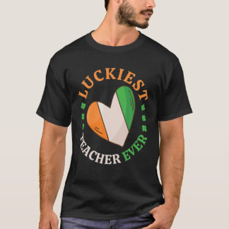 Lustiny presenterar St patrick's day Luckiest Teac T Shirt