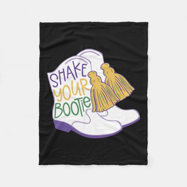 Lustiny Retro skakar din Bootie Mardi Gras Costume Fleecefilt (Framsidan)