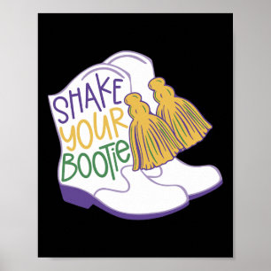 Lustiny Retro skakar din Bootie Mardi Gras Costume Poster