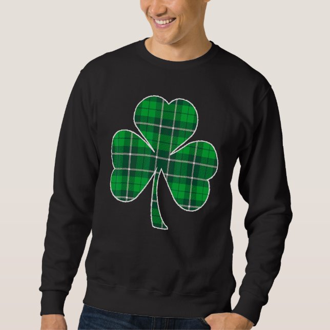 Lustiny St patricks day Irish Grönt Buffalo Play S Lång Ärmad Tröja (Framsida)