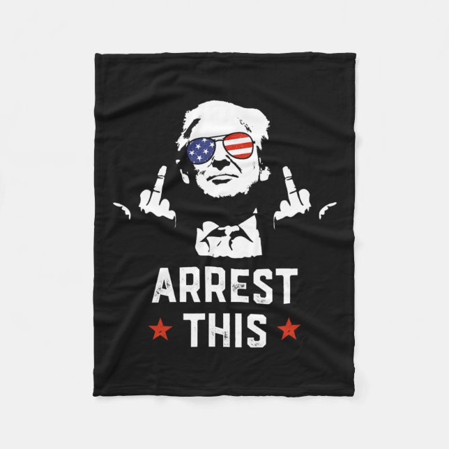 Lustiny Trump Arrest Denna Donald Trump Mitten Fin Fleecefilt (Framsidan)