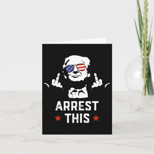 Lustiny Trump Arrest Denna Donald Trump Mitten Fin Kort (Framsida)