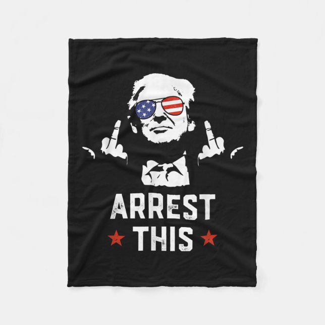 Lustiny Trump Arrest Denna Donald Trump Mitten Fleecefilt (Framsidan)