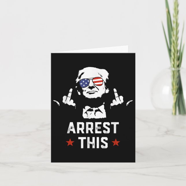 Lustiny Trump Arrest Denna Donald Trump Mitten Kort (Framsida)