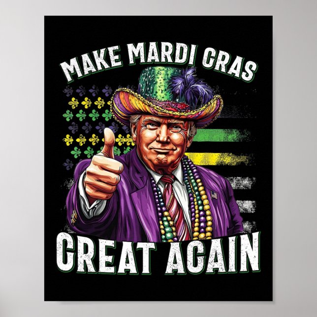 Lustiny Trump Parad Humor Gör Mardi Gras Underbar  Poster (Framsidan)