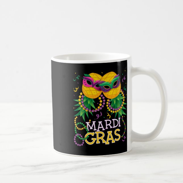 Lustiny Upside Up Down Pineapple Swinger Mardi Gra Kaffemugg (Höger)