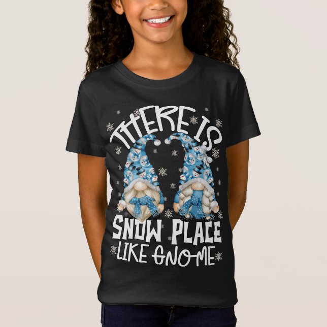 Lustiny Winter Snowball Snowflake Gnome T Shirt (Framsida)