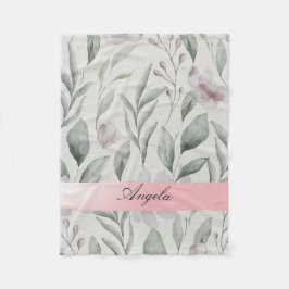 Lustjigt rosafärgad Blommor Fleecefilt