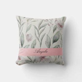 Lustjigt rosafärgad Blommor Kudde