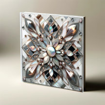 Lustrous Symmetry - Mor i Pearl Designer Tile