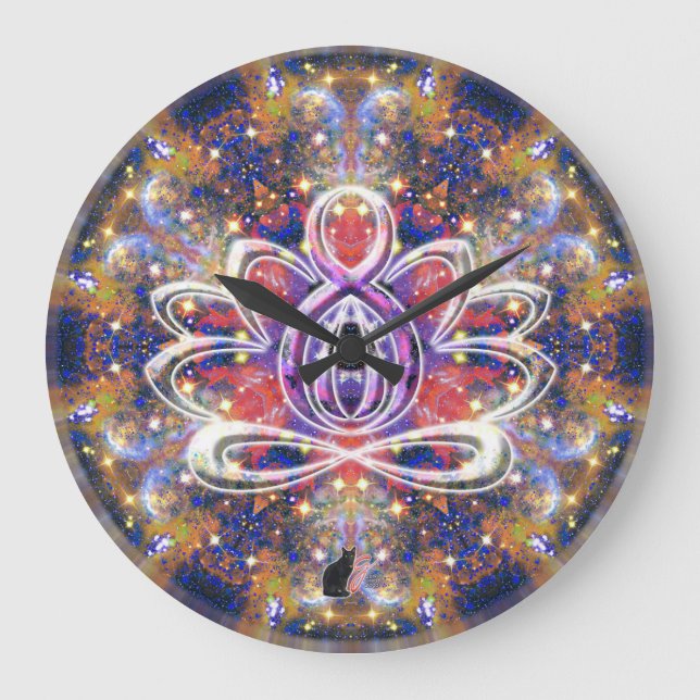 Lustrous Zen Lotus Clock Stor Klocka (Framsida)