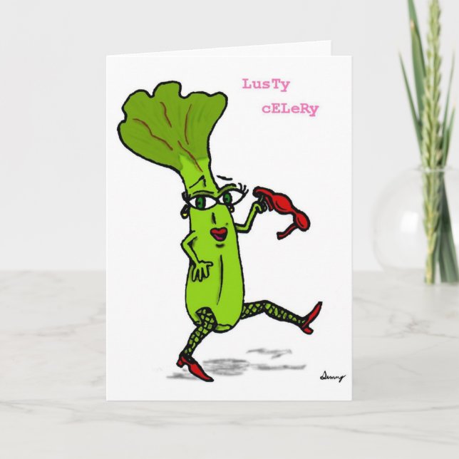 Lusty Celery-hälsningskort Kort (Framsida)