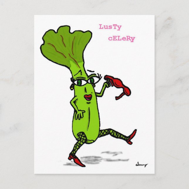 Lusty Celery Postcard Vykort (Framsida)