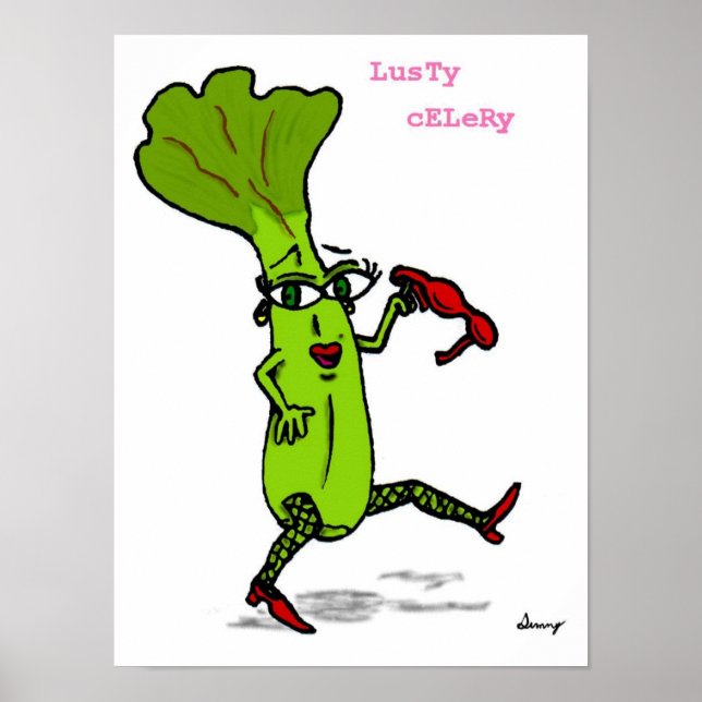 Lusty Celery Skriv ut Poster (Framsidan)