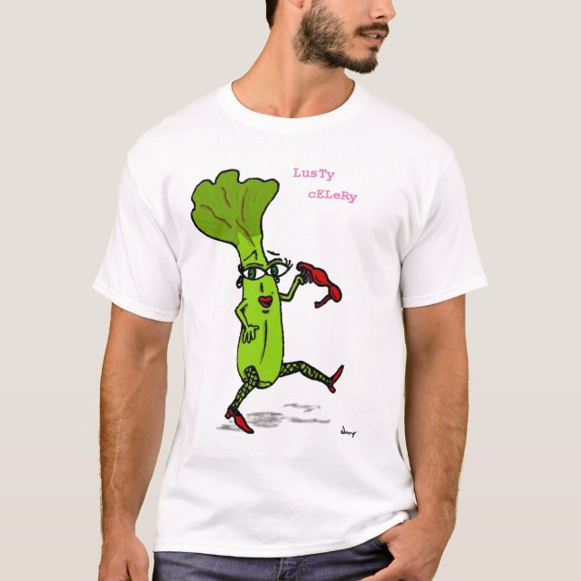 Lusty Celery Vuxen Basic T-Shirt (Framsida)