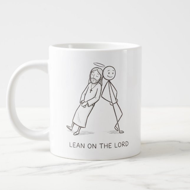 Luta dig mot Herren Pinfigure Kristet Kaffe Koppar Jumbo Mugg (Vänster)